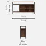 Linova Particle Board Wall Mounted TV Unit with Floating Shelves in White Gloss - Image 5