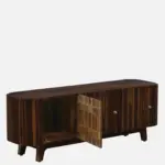Planko Engineered Wood TV Cabinet with High Gloss Finish in Wenge - Image 4