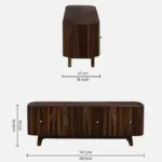 Planko Engineered Wood TV Cabinet with High Gloss Finish in Wenge - Image 7