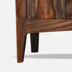 Nestara Solid Wood TV Cabinet with Glass Shutter Doors in Warm Chestnut - Image 6