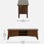 Reganzo Sheesham Wood TV Cabinet with Geometric Carved Doors in Ebony Finish - Image 3
