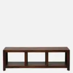 Sandoval Mango Wood TV Cabinet with Rattan Door Panels in Sandstone Finish - Image 4
