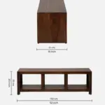 Sandoval Mango Wood TV Cabinet with Rattan Door Panels in Sandstone Finish - Image 5