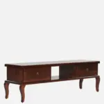 Mudrika Sheesham Wood TV Cabinet with Hand Carved Details in Raw Brown - Image 3