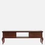 Mudrika Sheesham Wood TV Cabinet with Hand Carved Details in Raw Brown - Image 5