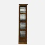 Mudrika Sheesham Wood Bookshelf with Hand Carved Panel Sides in Raw Brown - Image 8