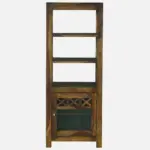 Varunex Mango Wood Bookshelf with Waterfall Edge Top in Blue Wash Finish - Image 7