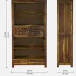Kramik Solid Sheesham Wood Bookshelf in Natural Oak Finish - Image 3