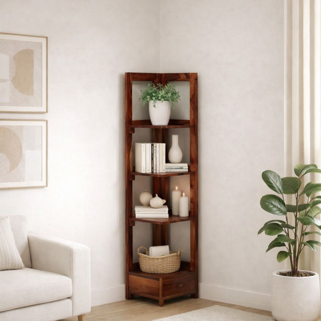 Unnati-Solid-Sheesham-Wood-Bookshelf-in-Honey-Teak-Finish-classic-wood-1.png Unnati Solid Sheesham Wood Bookshelf in Honey Teak Finish - Image 1