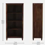 Vistar Solid Sheesham Wood Bookshelf in Antique Teak Finish - Image 3