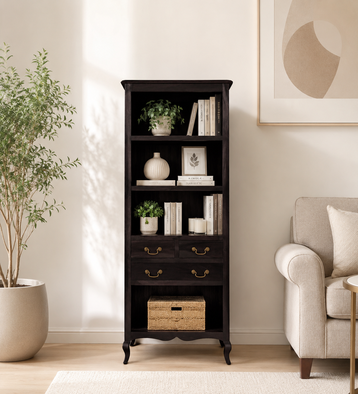 Aaranya-Sheesham-Wooden-Bookshelf-clasicwood-1.png Aaranya Sheesham Wooden Bookshelf - Image 1