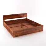 Norin Mango Wood King Size Hydraulic Storage Bed in Honey Oak Finish - Image 2