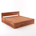 Norin Mango Wood King Size Hydraulic Storage Bed in Honey Oak Finish - Image 7