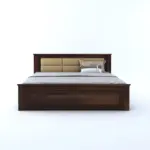 Lyren Sheesham Solid Wood King Size Bed With Box Storage in Antique Oak Finish - Image 2