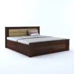 Lyren Sheesham Solid Wood King Size Bed With Box Storage in Antique Oak Finish - Image 3