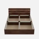 Corin Solid Teak Wood King Size Bed Without Storage in Dark Walnut Finish - Image 5