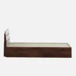 Corin Solid Teak Wood King Size Bed Without Storage in Dark Walnut Finish - Image 7