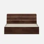 Corin Solid Teak Wood King Size Bed Without Storage in Dark Walnut Finish - Image 9
