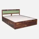Taldric Mango Wood Queen Size Hydraulic Storage Bed in Pecan Brown Finish - Image 5