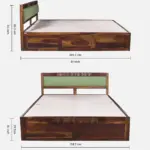 Taldric Mango Wood Queen Size Hydraulic Storage Bed in Pecan Brown Finish - Image 7