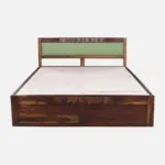 Taldric Mango Wood Queen Size Hydraulic Storage Bed in Pecan Brown Finish - Image 9